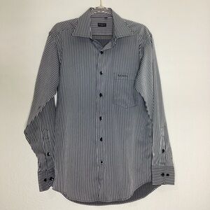 Paul Smith London Striped Button Down Shirt Black 15x31/32